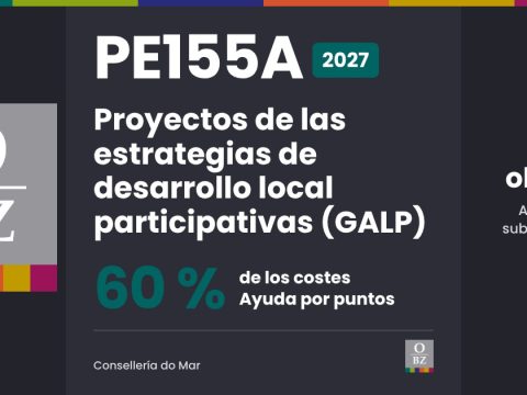 PE155A 2027 de Consellería do Mar: Proyectos de las estrategias de desarrollo local participativas (GALP). 60 % de los costes, por puntos.
