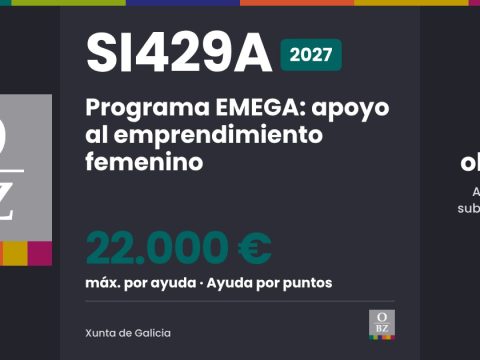 SI429A 2027 de Xunta de Galicia: Programa EMEGA de apoyo al emprendimiento femenino. hasta 22.000 € por ayuda, por puntos.