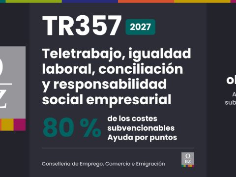 TR357 2027: ayudas a teletrabajo, igualdad, conciliación y RSE, hasta el 80 % de los costes, ayuda por puntos